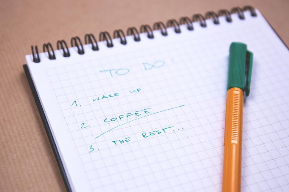 Free Image of To-do list on a squared notebook 