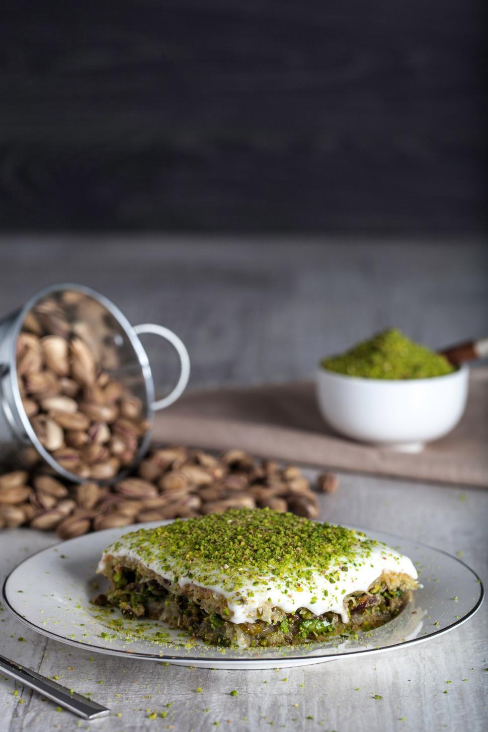 Free Image of Traditional Dessert Baklava on Kitchen Table 