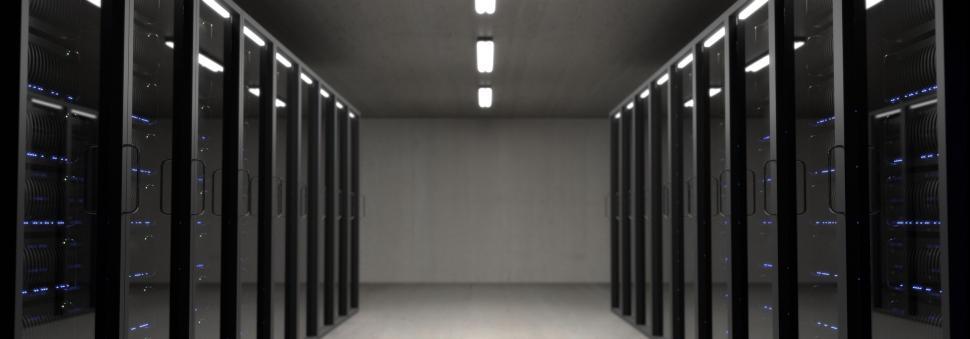 Free Image of Data center with rows of server equipment 