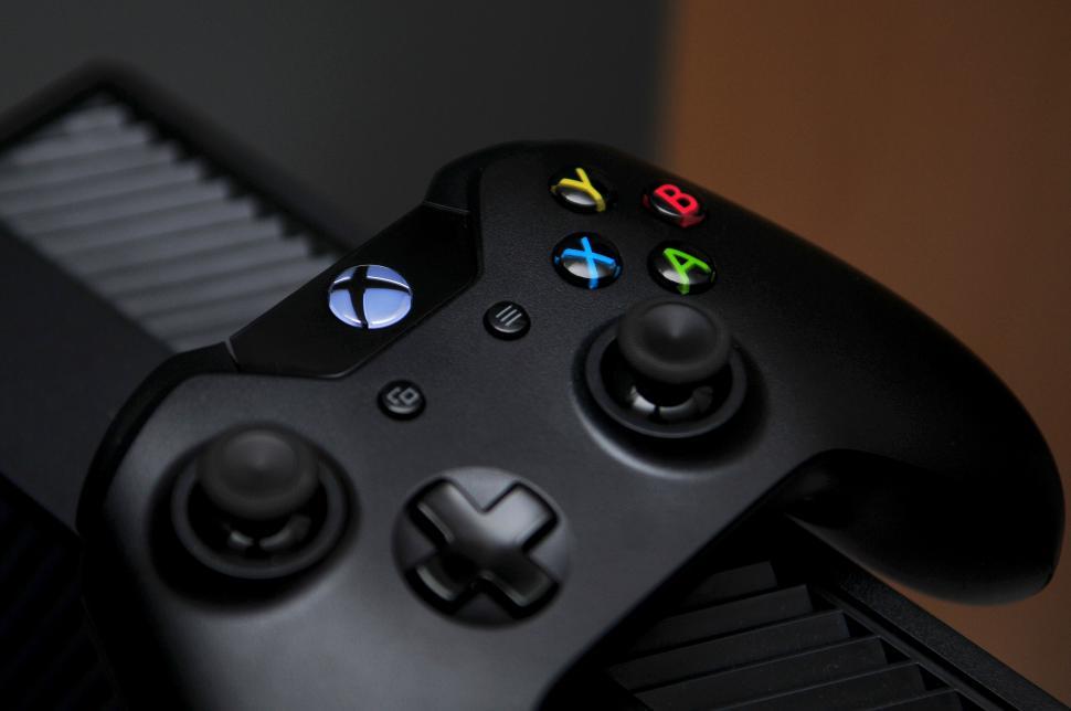 Free Image of Black Xbox One game controller close-up 