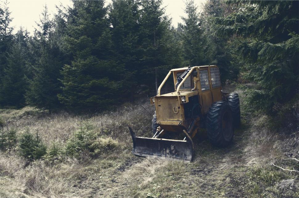 Free Image of Abandoned bulldozer in a rural landscape 