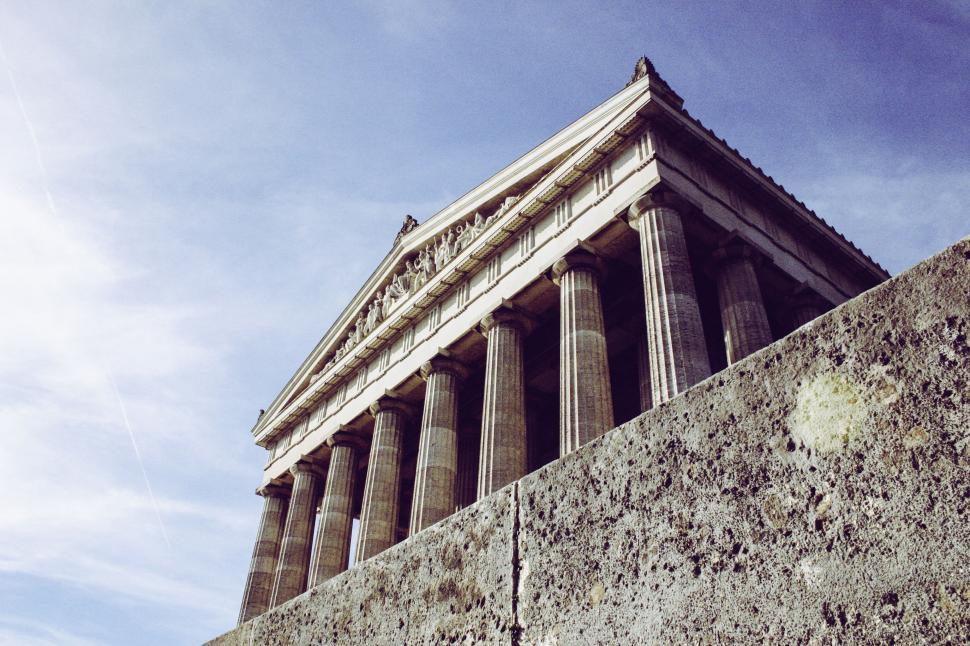 Free Image of Historic Greek temple with grand columns 