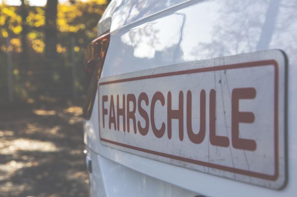Free Image of German driving school car sign 