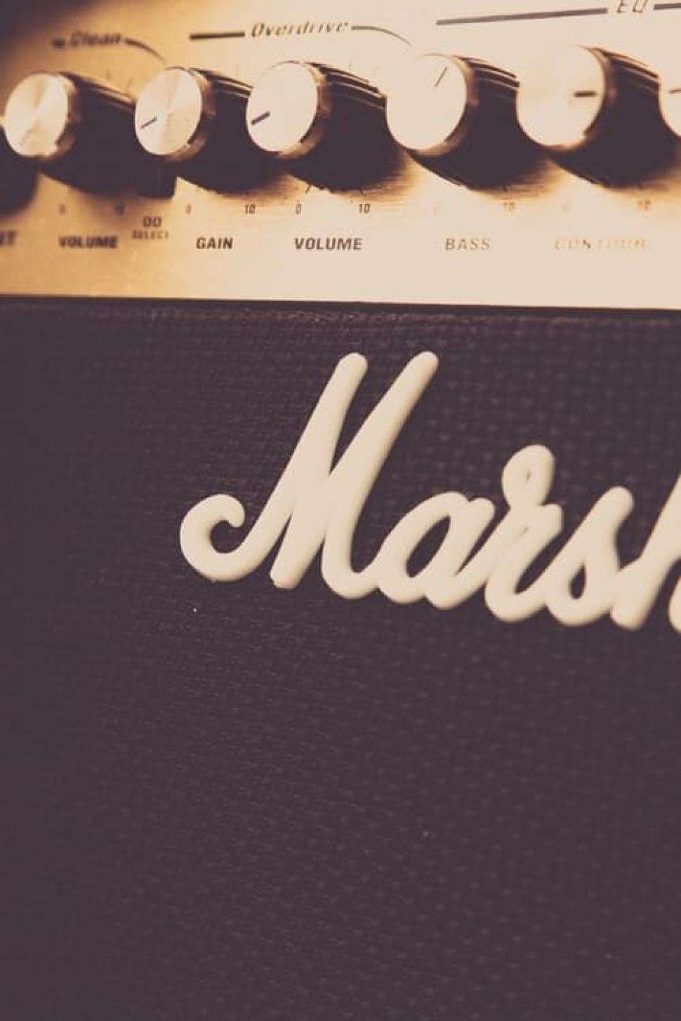 Free Image of Close-up of a Marshall guitar amplifier 