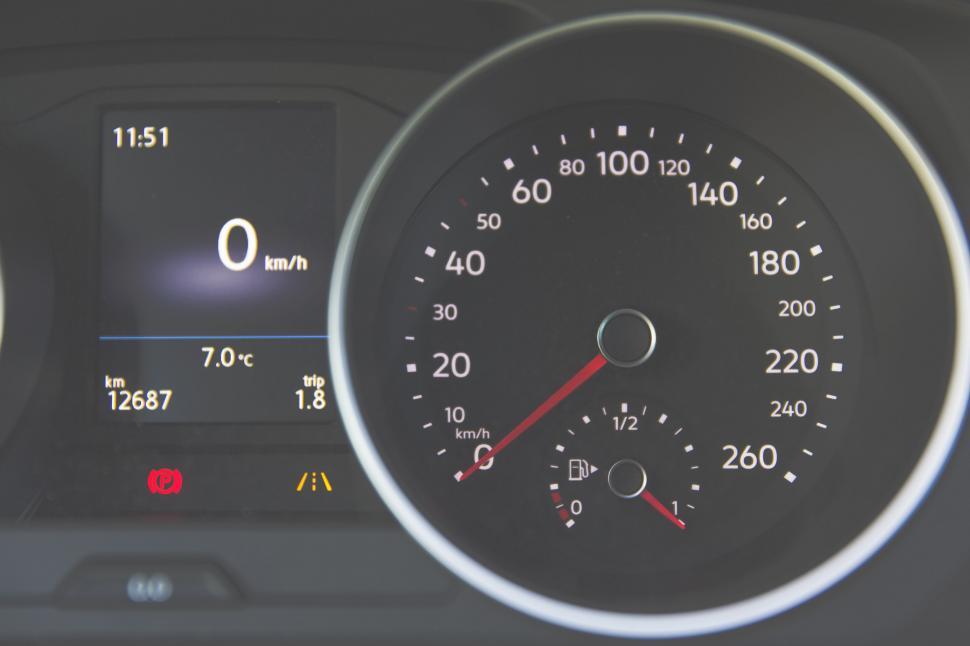 Free Image of Close-up of a car speedometer 