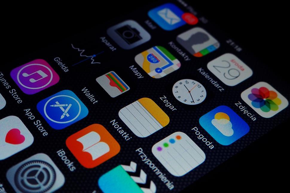 Free Image of Smartphone with various app icons on screen 