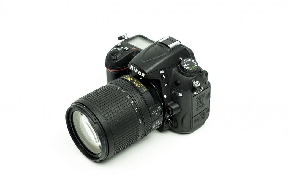 Free Image of Professional Nikon camera on white background 