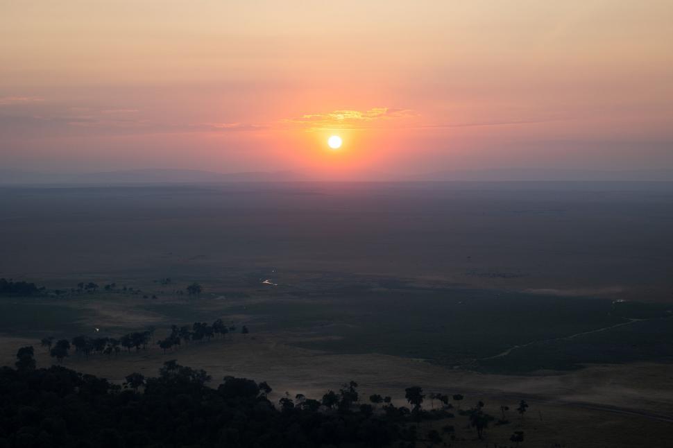 Free Image of African landscape with a breathtaking sunset 