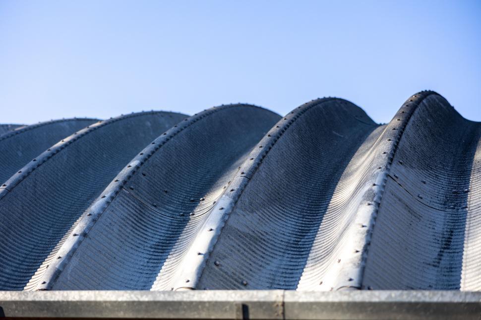 Free Image of Wavy asbestos industrial roof close-up 