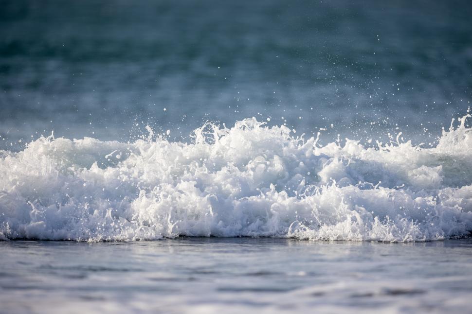 Free Image of Powerful Crashing Ocean Waves on a Sunny Day 