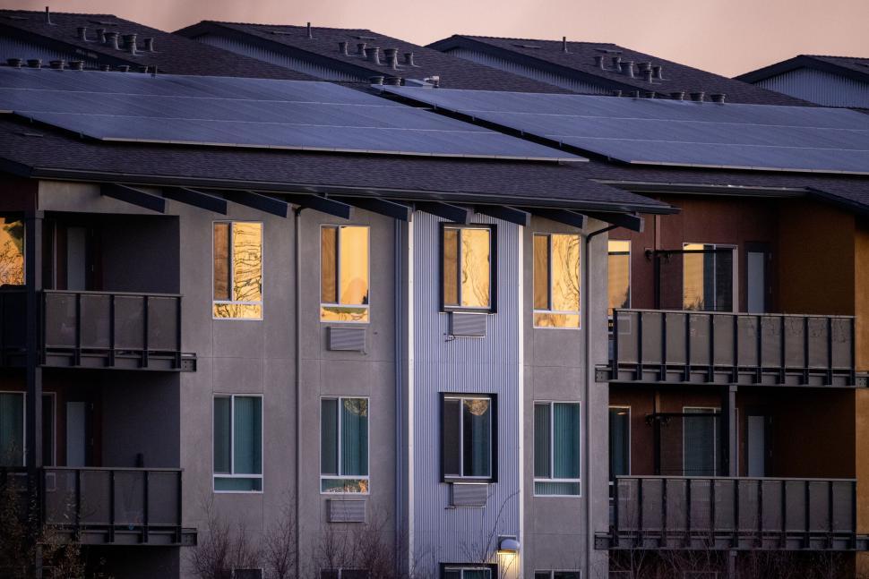 Free Image of Modern apartment building at twilight 