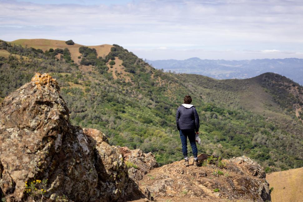 Free Image of Person overlooking a mountainous view 