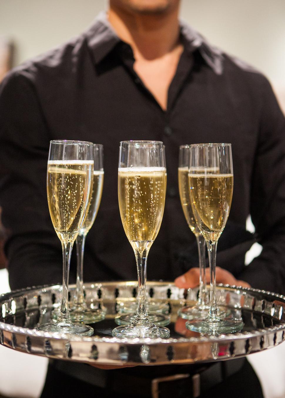 Free Image of Elegant champagne service at event 