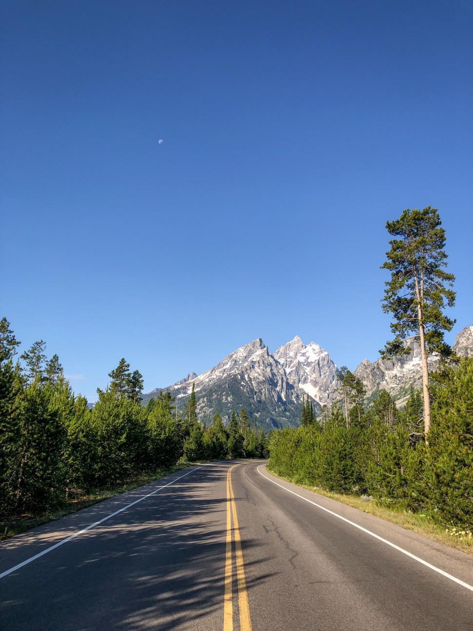 Free Image of Mountain view from a winding road 
