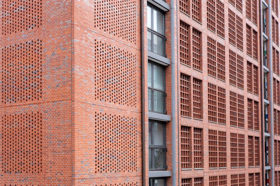 Free Image of Brick facade of modern building 