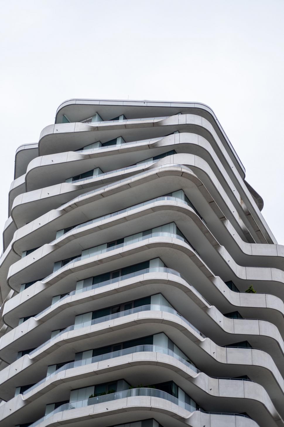 Free Image of Modern wavy apartment building facade 