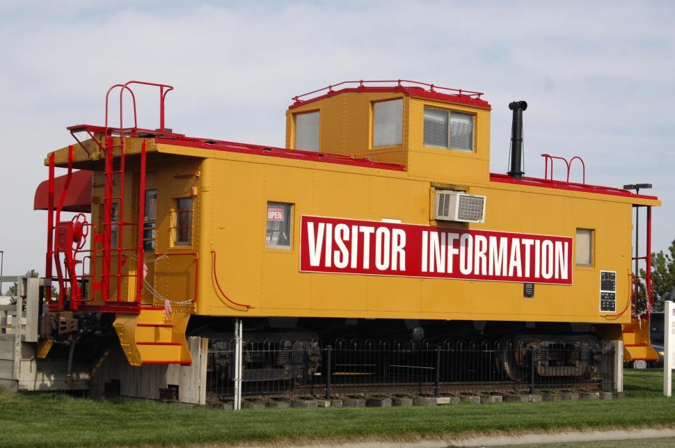 Free Image of Train caboose office 