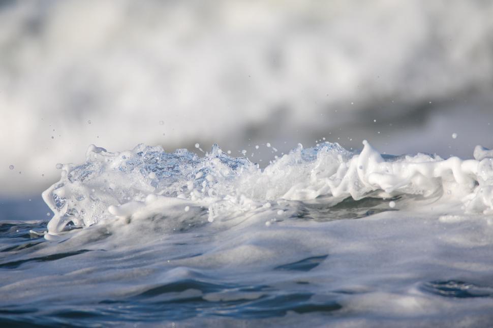 Free Image of Frothy wave cresting in the ocean 