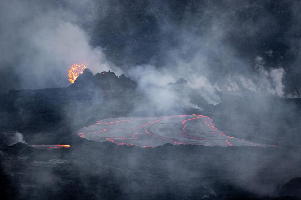 Free Image of Lava flowing from an active volcano 