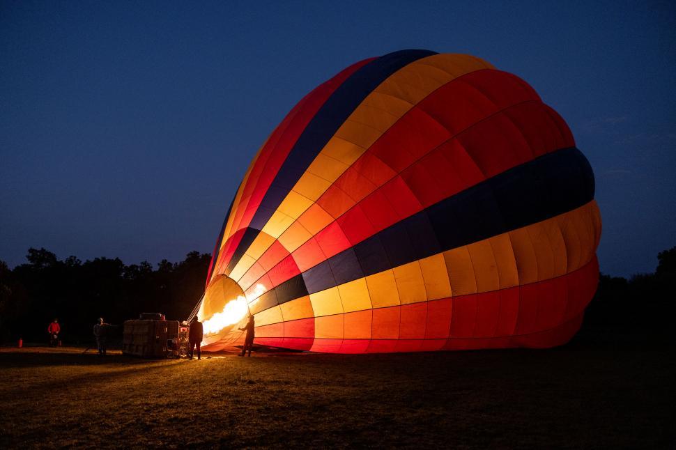 Free Image of Illuminated hot air balloon at night 