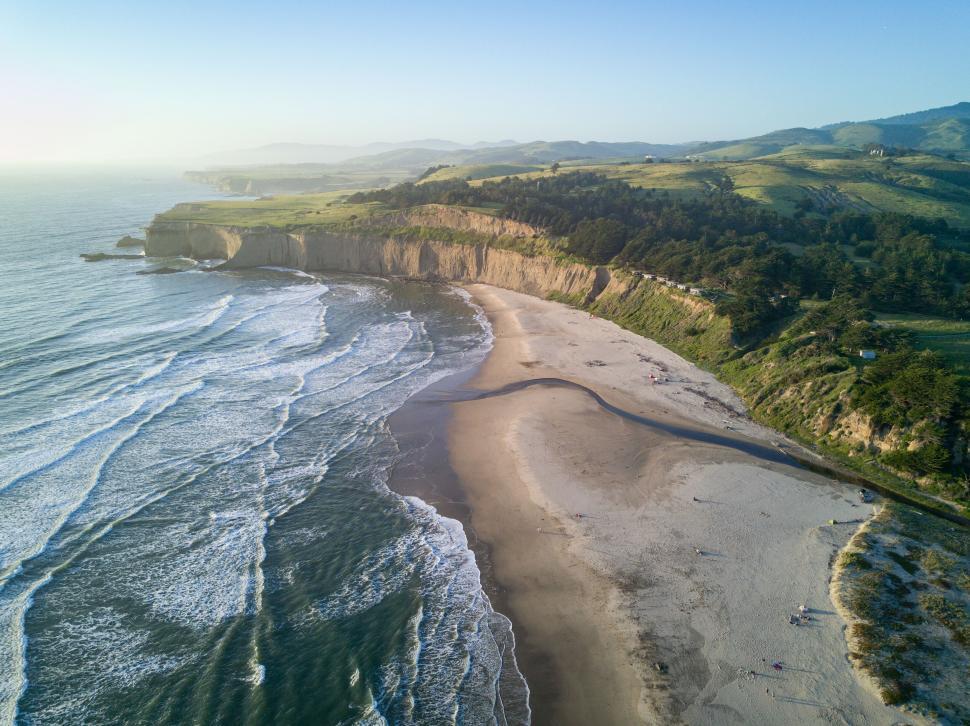 Free Image of Drone view of coastline and beach 