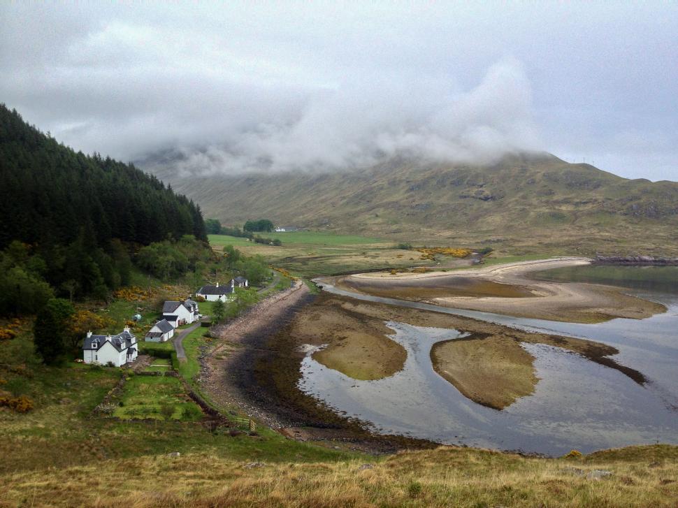 Free Image of Misty highland landscape with village 