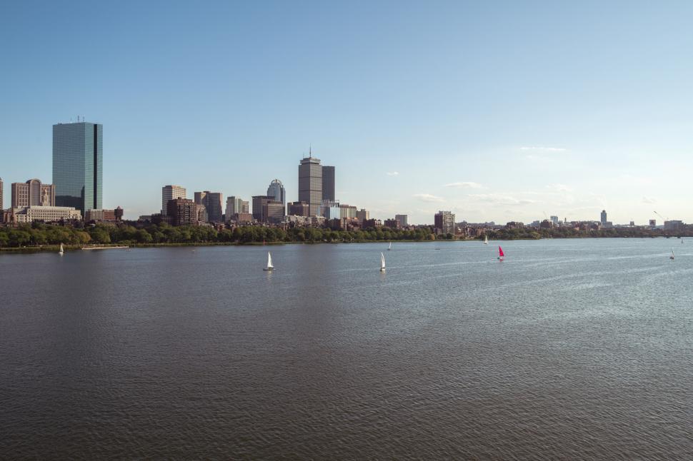 Free Image of Skyline of Boston over the Charles River at day 