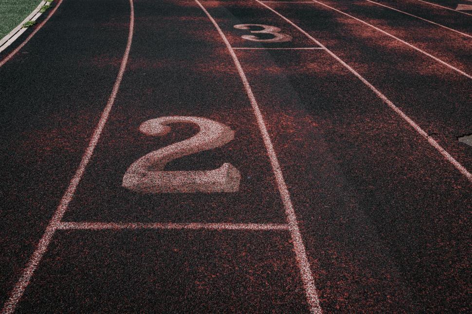 Free Image of Number two on a running track 