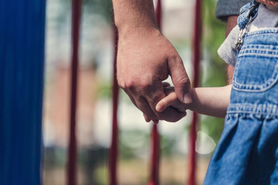 Free Image of Adult and child holding hands 