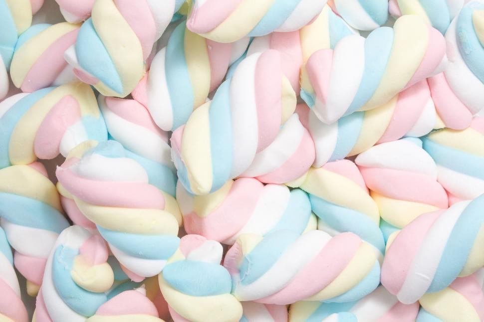 Free Image of Colorful marshmallows in a close-up view 