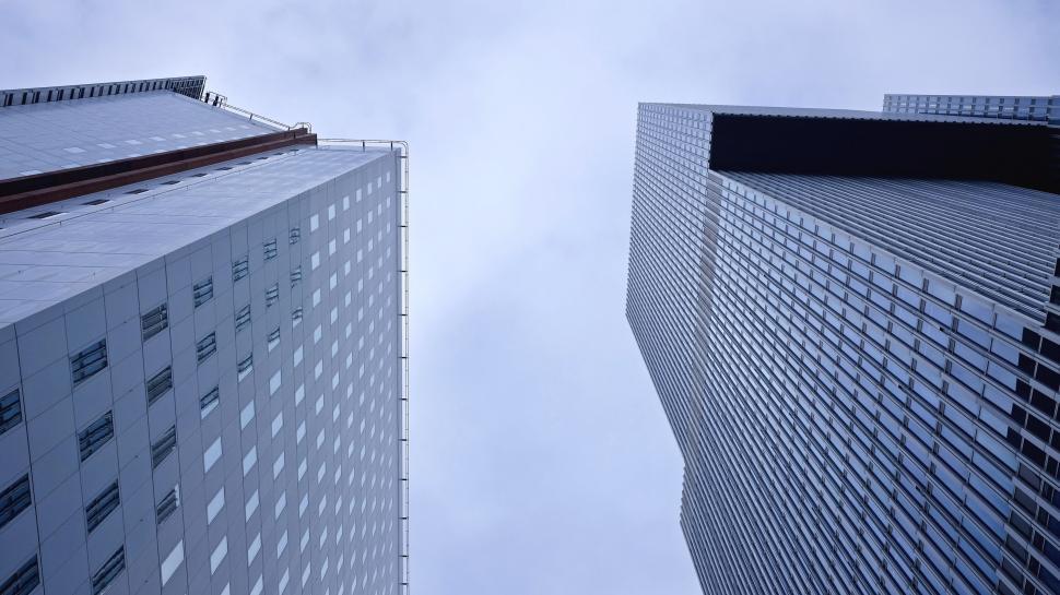 Free Image of High-rise buildings seen from street level 