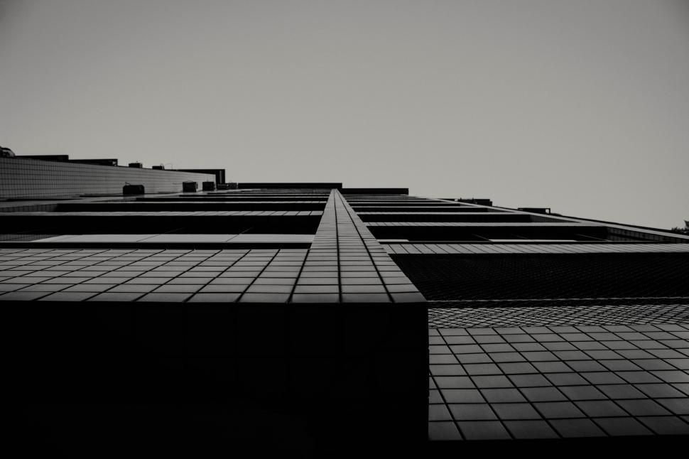 Free Image of Monochromatic shot of modern building facade 
