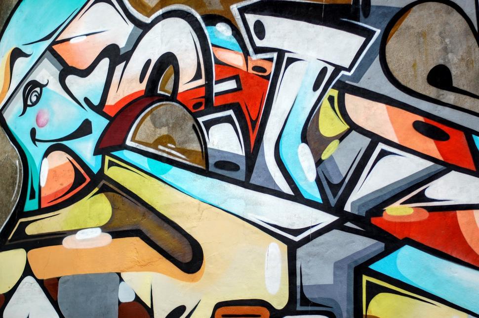 Free Image of Colorful graffiti art on urban wall 