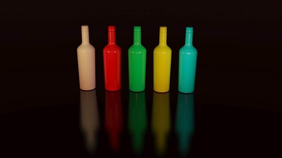 Free Image of Colorful matte finished bottles lineup 