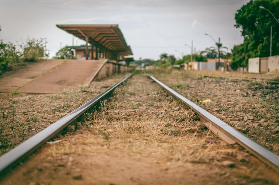 Free Image of Deserted railway track leading to station 