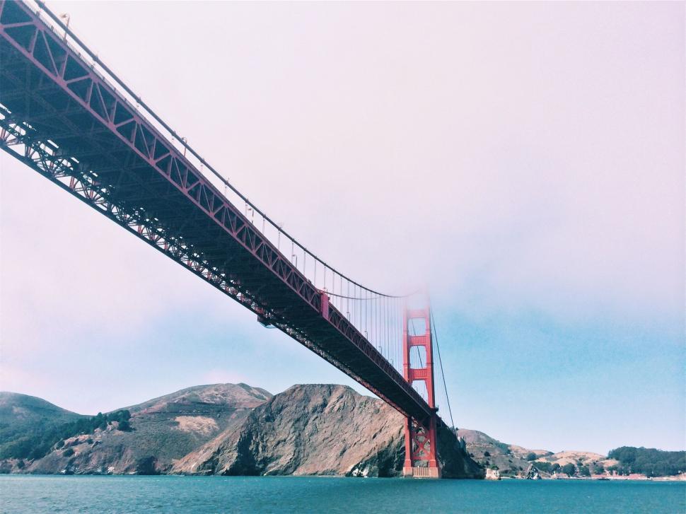 Free Image of Iconic Golden Gate Bridge in a vintage look 