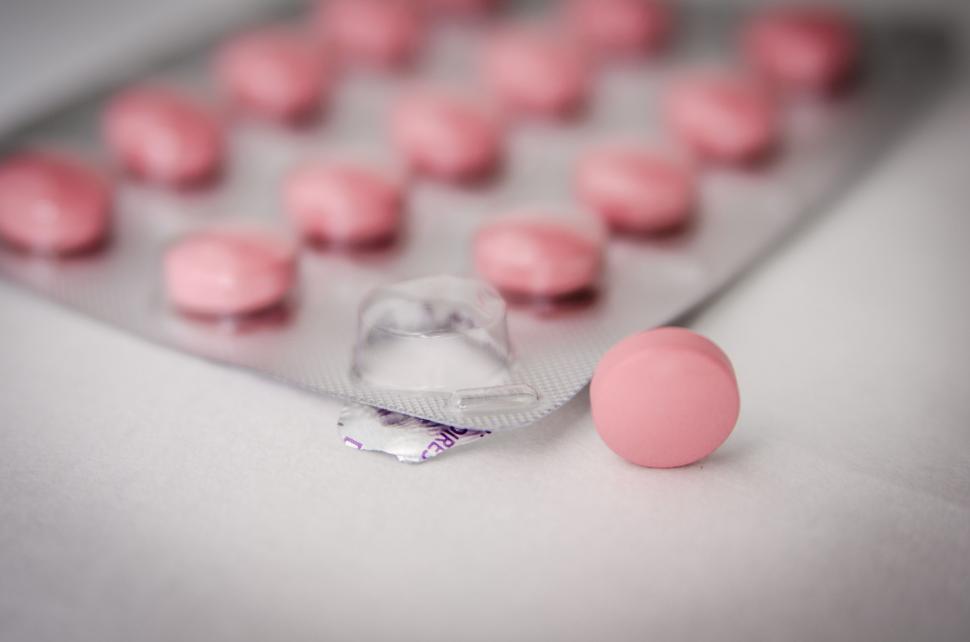 Free Image of Pink medical pills in blister pack 