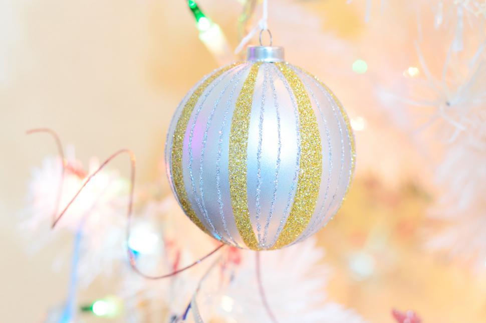 Free Image of Illuminated Christmas ornament close-up 
