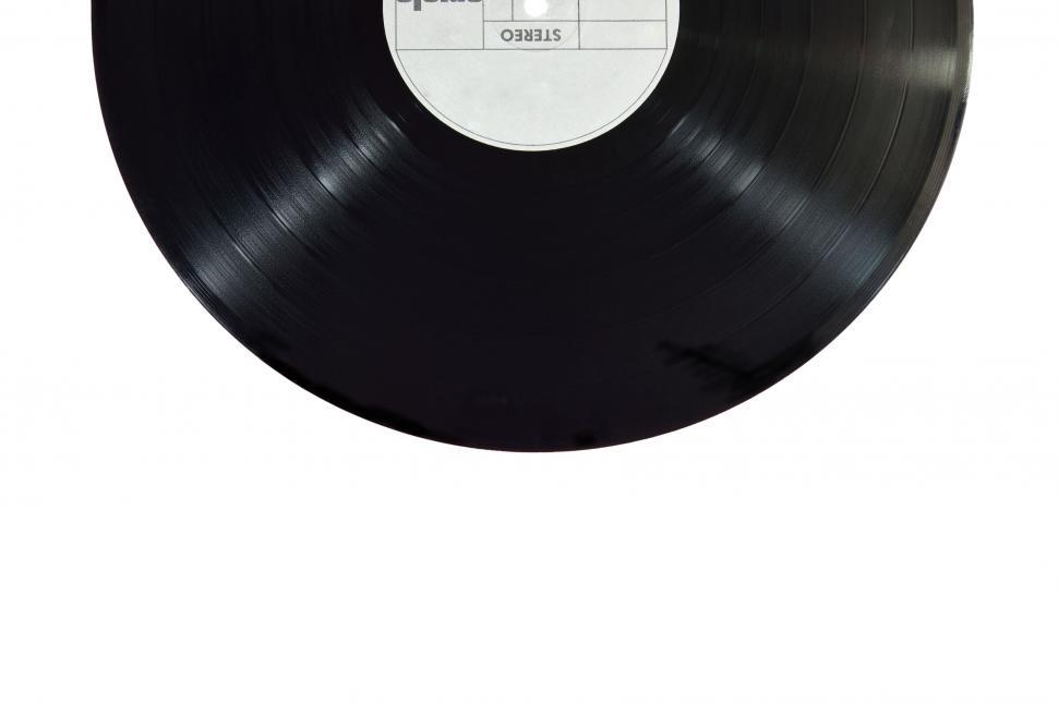 Free Image of Vinyl record on a pure white backdrop 