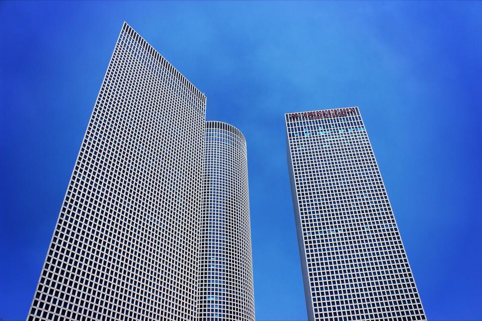 Free Image of Blue sky and modern skyscrapers 