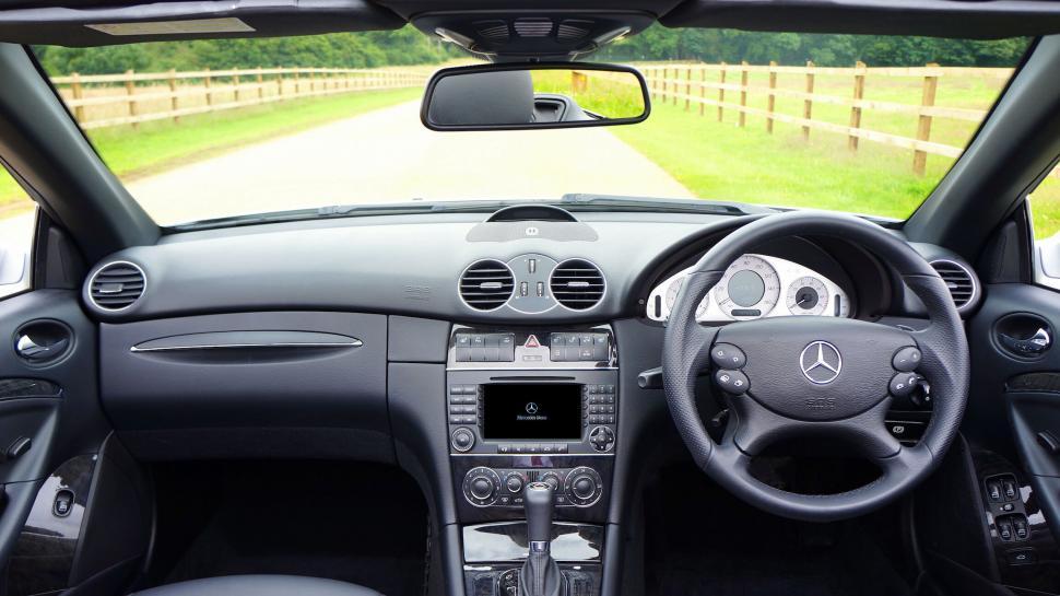 Free Image of Interior view from driver s seat of a car 
