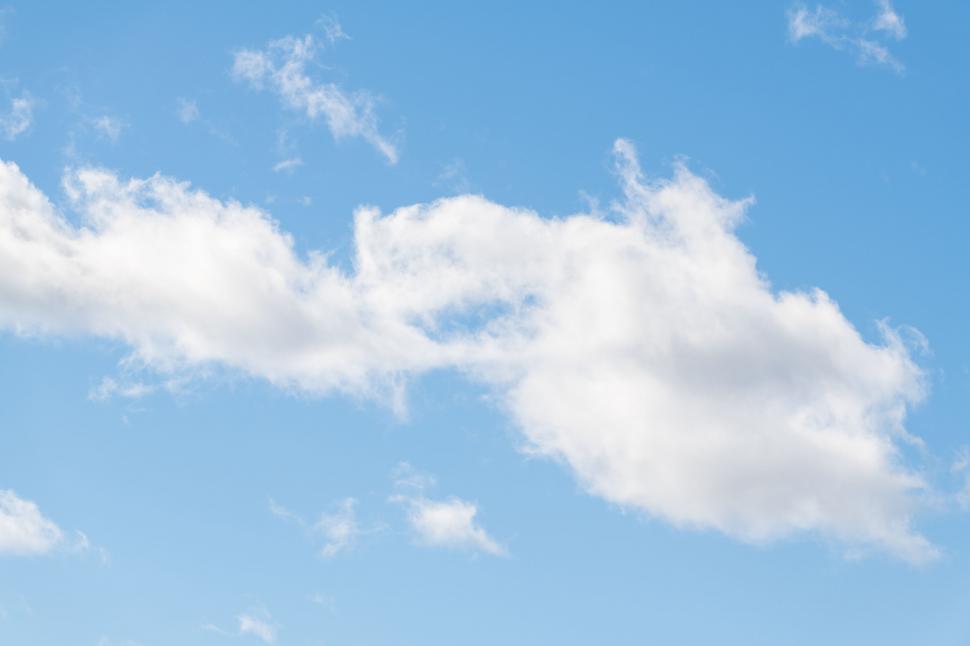 Free Image of Blue sky with soft white clouds 