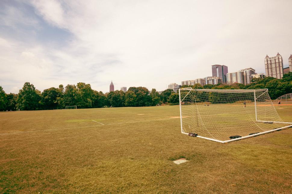 Free Image of Soccer goal in an urban park field 