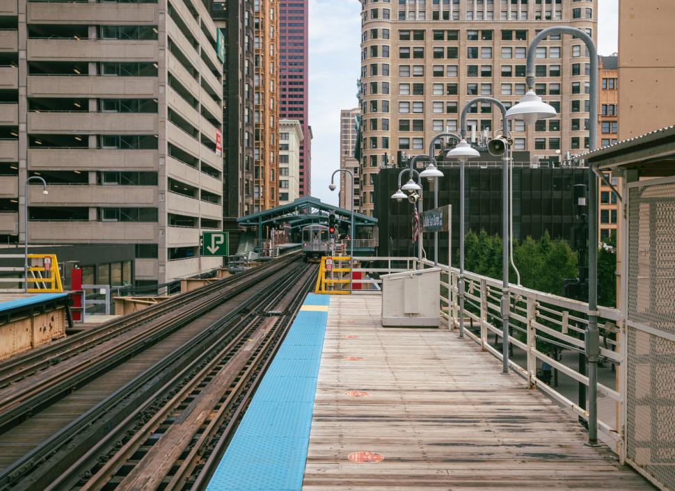 Free Image of Elevated train station in the city 