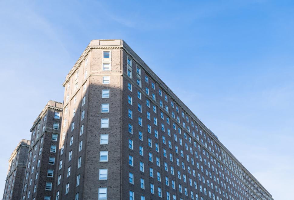 Free Image of Vertical view of an Art Deco style building 