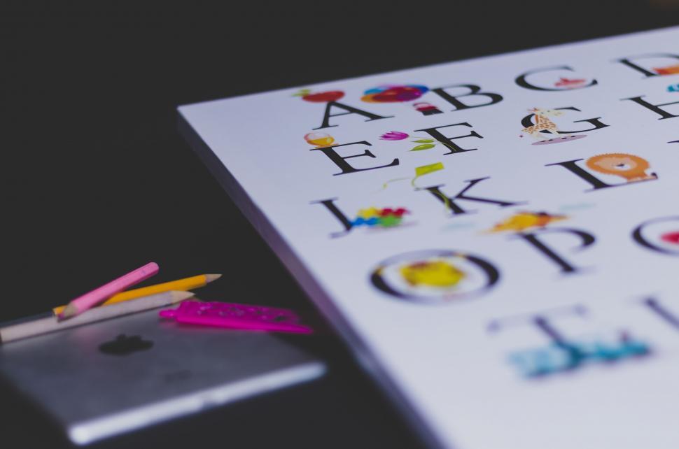 Free Image of ABC learning tools with colorful letters 