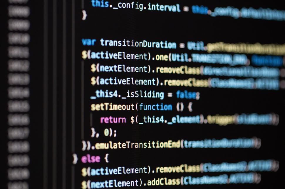 Free Image of Close-up of programming code on screen 