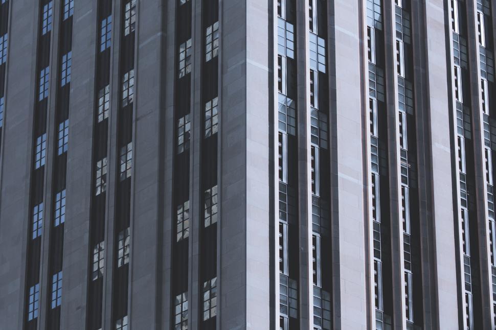 Free Image of Close view of a high-rise building facade 