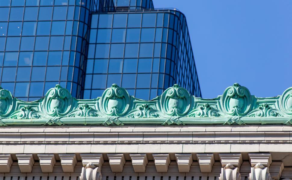 Free Image of Architectural details of a building with sculpture 