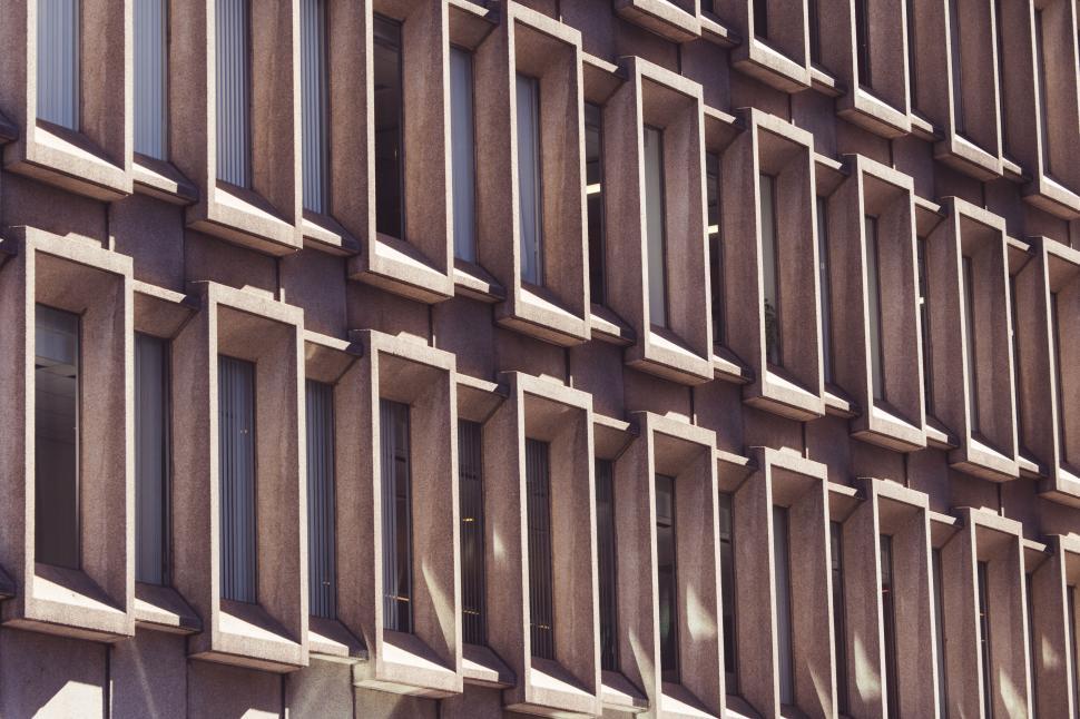 Free Image of Facade featuring brown window shutters 